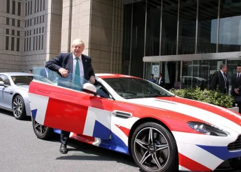 Johnson drives Aston Martin in Japan - FCO - CC BY 2.0