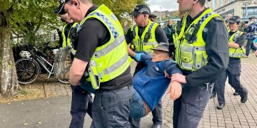 Stroud protestors being arrested